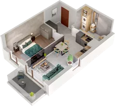 2 pokoje, mieszkanie 41,64 m², piętro 2, oferta nr B49, Witosa Park, Poznań, Winiary, Winiary, ul. Piątkowska 165 A-B