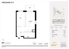 2 pokoje, mieszkanie 40,37 m², piętro 3, oferta nr B67, Witosa Park, Poznań, Winiary, Winiary, ul. Piątkowska 165 A-B