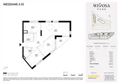 3 pokoje, mieszkanie 80,71 m², piętro 1, oferta nr A3, Witosa Park, Poznań, Winiary, Winiary, ul. Piątkowska 165 A-B