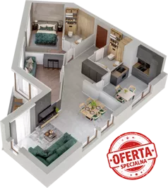 3 pokoje, mieszkanie 80,71 m², piętro 2, oferta nr A6, Witosa Park, Poznań, Winiary, Winiary, ul. Piątkowska 165 A-B