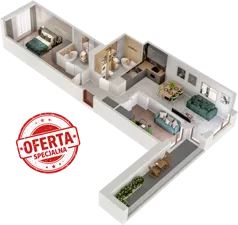 3 pokoje, mieszkanie 67,92 m², piętro 6, oferta nr A20, Witosa Park, Poznań, Winiary, Winiary, ul. Piątkowska 165 A-B