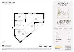 3 pokoje, mieszkanie 80,71 m², piętro 9, oferta nr A27, Witosa Park, Poznań, Winiary, Winiary, ul. Piątkowska 165 A-B