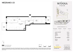 3 pokoje, mieszkanie 61,00 m², piętro 1, oferta nr A33, Witosa Park, Poznań, Winiary, Winiary, ul. Piątkowska 165 A-B