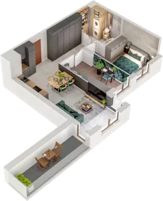 3 pokoje, mieszkanie 54,85 m², piętro 1, oferta nr A36, Witosa Park, Poznań, Winiary, Winiary, ul. Piątkowska 165 A-B