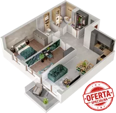 3 pokoje, mieszkanie 69,48 m², piętro 2, oferta nr A39, Witosa Park, Poznań, Winiary, Winiary, ul. Piątkowska 165 A-B