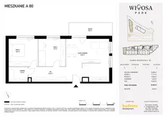 3 pokoje, mieszkanie 65,88 m², piętro 1, oferta nr A80, Witosa Park, Poznań, Winiary, Winiary, ul. Piątkowska 165 A-B