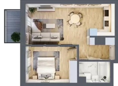 2 pokoje, mieszkanie 44,96 m², piętro 1, oferta nr B1.1.03, Zakamarki, Marki, Aleja Marszałka Józefa Piłsudskiego 102