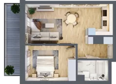 2 pokoje, mieszkanie 45,37 m², piętro 2, oferta nr B1.2.02, Zakamarki, Marki, Aleja Marszałka Józefa Piłsudskiego 102