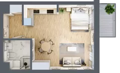 1 pokój, mieszkanie 38,05 m², piętro 2, oferta nr B1.2.08, Zakamarki, Marki, Aleja Marszałka Józefa Piłsudskiego 102