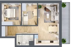 3 pokoje, mieszkanie 58,37 m², piętro 3, oferta nr B1.3.07, Zakamarki, Marki, Aleja Marszałka Józefa Piłsudskiego 102