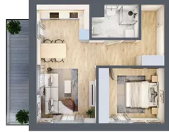2 pokoje, mieszkanie 48,67 m², piętro 4, oferta nr B1.4.01, Zakamarki, Marki, Aleja Marszałka Józefa Piłsudskiego 102