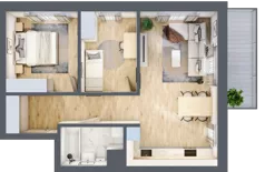 3 pokoje, mieszkanie 58,37 m², piętro 4, oferta nr B1.4.07, Zakamarki, Marki, Aleja Marszałka Józefa Piłsudskiego 102