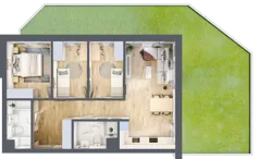 4 pokoje, mieszkanie 73,90 m², parter, oferta nr B2.0.02, Zakamarki, Marki, Aleja Marszałka Józefa Piłsudskiego 102