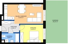 2 pokoje, mieszkanie 46,09 m², parter, oferta nr B2.0.04, Zakamarki, Marki, Aleja Marszałka Józefa Piłsudskiego 102