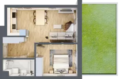 2 pokoje, mieszkanie 46,09 m², parter, oferta nr B2.0.04, Zakamarki, Marki, Aleja Marszałka Józefa Piłsudskiego 102