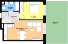 2 pokoje, mieszkanie 46,09 m², parter, oferta nr B2.0.05, Zakamarki, Marki, Aleja Marszałka Józefa Piłsudskiego 102