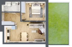 2 pokoje, mieszkanie 46,09 m², parter, oferta nr B2.0.05, Zakamarki, Marki, Aleja Marszałka Józefa Piłsudskiego 102