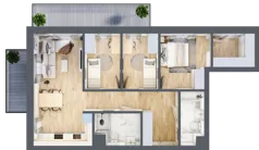 4 pokoje, mieszkanie 77,54 m², piętro 1, oferta nr B2.1.01, Zakamarki, Marki, Aleja Marszałka Józefa Piłsudskiego 102