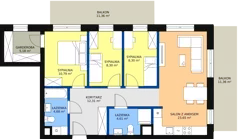 4 pokoje, mieszkanie 79,15 m², piętro 1, oferta nr B2.1.02, Zakamarki, Marki, Aleja Marszałka Józefa Piłsudskiego 102
