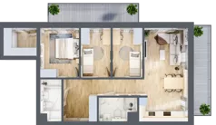 4 pokoje, mieszkanie 79,15 m², piętro 1, oferta nr B2.1.02, Zakamarki, Marki, Aleja Marszałka Józefa Piłsudskiego 102