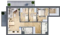 4 pokoje, mieszkanie 77,84 m², piętro 3, oferta nr B2.3.01, Zakamarki, Marki, Aleja Marszałka Józefa Piłsudskiego 102