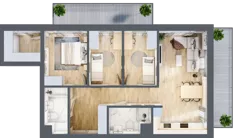 4 pokoje, mieszkanie 79,43 m², piętro 3, oferta nr B2.3.02, Zakamarki, Marki, Aleja Marszałka Józefa Piłsudskiego 102