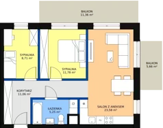3 pokoje, mieszkanie 61,71 m², piętro 4, oferta nr B2.4.03, Zakamarki, Marki, Aleja Marszałka Józefa Piłsudskiego 102
