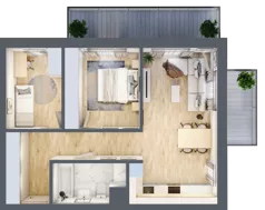 3 pokoje, mieszkanie 61,71 m², piętro 4, oferta nr B2.4.03, Zakamarki, Marki, Aleja Marszałka Józefa Piłsudskiego 102