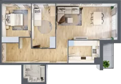 3 pokoje, mieszkanie 76,36 m², piętro 1, oferta nr A/2, Pilotów 21, Gdańsk, Zaspa, Zaspa-Młyniec, ul. Pilotów 21