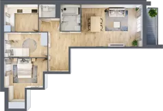 3 pokoje, mieszkanie 68,60 m², piętro 1, oferta nr B/3, Pilotów 21, Gdańsk, Zaspa, Zaspa-Młyniec, ul. Pilotów 21