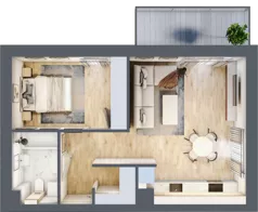 2 pokoje, apartament 44,79 m², piętro 1, oferta nr M07, Villa Terra, Polanica-Zdrój, ul. Mickiewicza 2C
