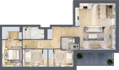 4 pokoje, apartament 81,88 m², piętro 3, oferta nr M21, Villa Terra, Polanica-Zdrój, ul. Mickiewicza 2C