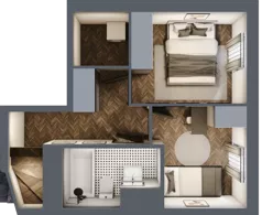 4 pokoje, mieszkanie 69,69 m², parter, oferta nr A7.1, Tarasy Moderno, Kraków, Łagiewniki-Borek Fałęcki, ul. Zbrojarzy