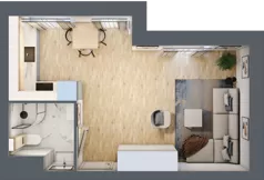 1 pokój, mieszkanie 30,85 m², parter, oferta nr E1, DA-KO Apartamenty, Gorzów Wielkopolski, ul. Żelazna