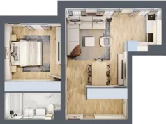 2 pokoje, mieszkanie 47,59 m², piętro 2, oferta nr C12, DA-KO Apartamenty, Gorzów Wielkopolski, ul. Żelazna