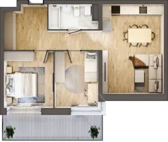 3 pokoje, mieszkanie 54,14 m², piętro 3, oferta nr C14, DA-KO Apartamenty, Gorzów Wielkopolski, ul. Żelazna