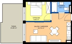 2 pokoje, apartament inwestycyjny 33,90 m², parter, oferta nr 002, Vacation Club Resort - apartamenty wakacyjne, Dźwirzyno, ul. Wczasowa 8
