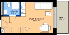 1 pokój, apartament inwestycyjny 34,00 m², piętro 2, oferta nr 207, Vacation Club Resort - apartamenty wakacyjne, Dźwirzyno, ul. Wczasowa 8