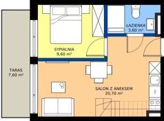 2 pokoje, apartament inwestycyjny 46,90 m², piętro 2, oferta nr 202, Vacation Club Resort - apartamenty wakacyjne, Dźwirzyno, ul. Wczasowa 8