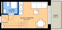 1 pokój, apartament inwestycyjny 32,80 m², piętro 2, oferta nr 209, Vacation Club Resort - apartamenty wakacyjne, Dźwirzyno, ul. Wczasowa 8