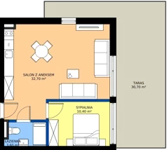 2 pokoje, apartament inwestycyjny 46,70 m², parter, oferta nr 001, Vacation Club Resort - apartamenty wakacyjne, Dźwirzyno, ul. Wczasowa 8