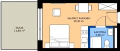 1 pokój, apartament inwestycyjny 23,00 m², parter, oferta nr 008, Vacation Club Resort - apartamenty wakacyjne, Dźwirzyno, ul. Wczasowa 8