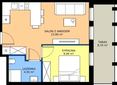 2 pokoje, apartament inwestycyjny 38,20 m², piętro 2, oferta nr E.201, Baltic Park Fort, Świnoujście, ul. Uzdrowiskowa