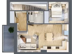 2 pokoje, mieszkanie 42,49 m², piętro 1, oferta nr M6, Osiedle Zacisze Nagawczyna, Nagawczyna, Nagawczyna