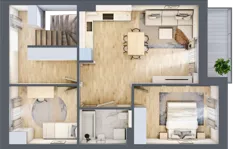 3 pokoje, mieszkanie 57,09 m², piętro 1, oferta nr M13, Osiedle Zacisze Nagawczyna, Nagawczyna, Nagawczyna