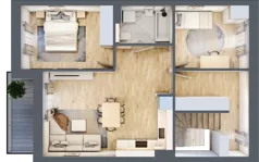 3 pokoje, mieszkanie 57,09 m², piętro 1, oferta nr M17, Osiedle Zacisze Nagawczyna, Nagawczyna, Nagawczyna