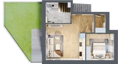 2 pokoje, mieszkanie 44,02 m², parter, oferta nr M21, Osiedle Zacisze Nagawczyna, Nagawczyna, Nagawczyna