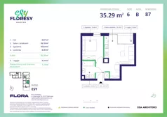 2 pokoje, mieszkanie 35,29 m², piętro 6, oferta nr E-87, Esy Floresy, Warszawa, Mokotów, Mokotów, ul. Cybernetyki 7B