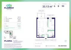 2 pokoje, apartament 33,13 m², piętro 6, oferta nr E-90, Esy Floresy, Warszawa, Mokotów, Mokotów, ul. Cybernetyki 7B