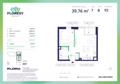 2 pokoje, apartament 39,76 m², piętro 7, oferta nr E-92, Esy Floresy, Warszawa, Mokotów, Mokotów, ul. Cybernetyki 7B